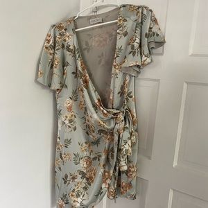 Satin Wrap Dress